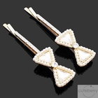Cuteberry - Set of 2: Beaded Bow Hair Pin