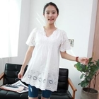 Monob - Eyelet-Lace Short-Sleeve Top