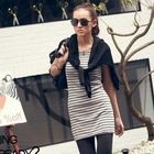 PUFFY - Short-Sleeve Striped Long Top