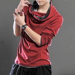 Free Shop - Cowl-Neck Hooded Pullover Free Shop - Cowl-Neck Hooded Pullover