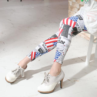 Cotton 'American Flag' Print Leggings Cotton 'American Flag' Print Leggings