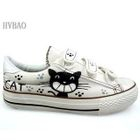 HVBAO - Laughing Cat Print Velcro Sneakers