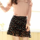 Tokyo Fashion - Floral Print Pleated Chiffon Skirt