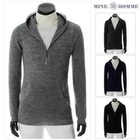 MINE M HOMME - Half-Zip Hooded Knit Pullover