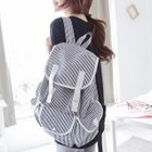 Fashion Lady - Striped Canvas Backpack