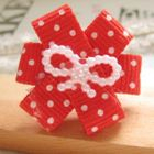 Fit-to-Kill - Hand made Pretty ribbon with red spot cotton ring
