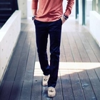 TOPGUYS - Contrast-Trim Cotton Blend Pants