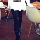 BBon-J - Lace Trim Distressed Jeans
