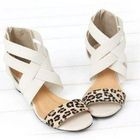 Lane172 - Leopard-Print Strappy Wedge Sandals