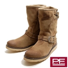 JERRY - Genuine-Leather Buckled Tall Boots