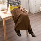 CatWorld - Faux-Suede Pleated Maxi Skirt