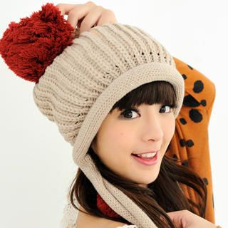 Pompom Detail Fringed Beanie Pompom Detail Fringed Beanie