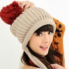 59 Seconds - Pompom Detail Fringed Beanie