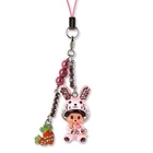 Atelier - Sparkle Carrot Mobile Strap with Animal MCC Bunny Monchhichi