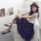 D.P-Shop - Leopard Print Mesh Midi Skirt