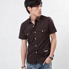 MR.PARK - Short-Sleeve Dual-Pocket Shirt