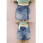Dodostyle - Zipped Denim Miniskirt