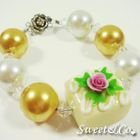 Sweet & Co. - Sweet Color Rose Yellow Chocolate Pearl Crystal Bracelet