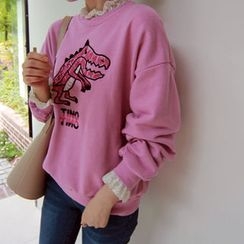 LEELIN - Dinosaur Embroidered Pullover LEELIN - Dinosaur Embroidered Pullover