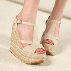 Mancienne - T-Strap Wedge Sandals