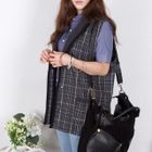miss panda - Pocket-Front Plaid Vest