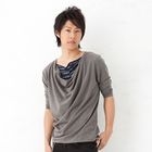 BLACK ASUKA - Draped-Front Top