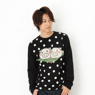 Long-Sleeve Print T-Shirt - Winter Pig Mochi Long-Sleeve Print T-Shirt - Winter Pig Mochi