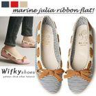 Wifky - Bow Accent Stripe Flats