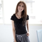 Kiwi Shop - Ruffle-Trim Short-Sleeve Top