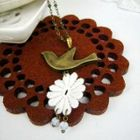 MyLittleThing - Copper Flying Piegon Lace Necklace