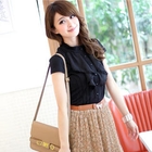 Tokyo Fashion - Ruffle-Bib Pintuck Blouse