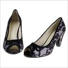 O.SA - Peep-Toe Ribbon-Accent Lace Pumps