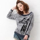 ageha@shibuya - Boatneck Giraffe Print Top