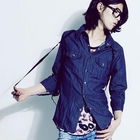 Rememberclick - Crinkled Denim Shirt with Suspenders