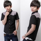 SeventyAge - Plaid-Panel Short-Sleeve Shirt
