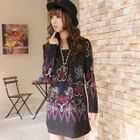 59 Seconds - Patterned Square-Neck Dress