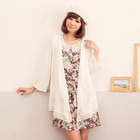 CatWorld - Crochet-Trim Open Front Cardigan