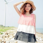 CatWorld - Color-Block Layered Sleeveless Top