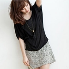 CatWorld - Set: Dolman-Sleeve Top + Leopard Print Tank Top