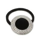 Briolette - Circle Rhinestone Contour Black Glass Hair Tie