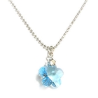 6thJune - Charming Necklace with Swarovski Sparkling Crystal (Sparkling Light Blue Flower)