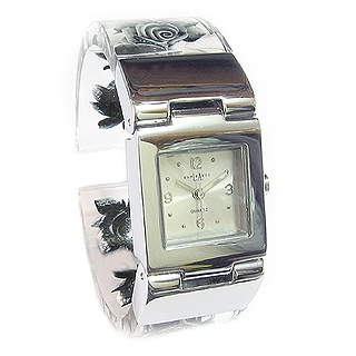 'Rose in Black' Trendy Fashion Wrist Watch