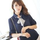 Tokyo Fashion - Tab-Sleeve Bow-Neck Blouse