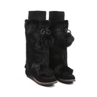 Smoothie - Genuine Leather Angora Wool Overlay Boots