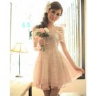 JK2 - Butterfly-Patterned Chiffon Dress