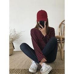 hellopeco - Drop-Shoulder Stripe T-Shirt hellopeco - Drop-Shoulder Stripe T-Shirt