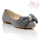 Nongli - Beaded Bow-Accent Flats