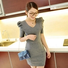 Jack Grace - V-Neck Shirred-Sleeve Dress