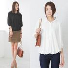 Celli Girl - 3/4-Sleeve Shirred Hem Blouse