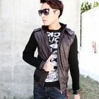 MURATI - Knit Panel Faux-Leather Jacket